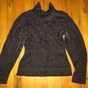 Zara Women Black Glitter Casual Jacket